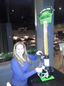 Dani with Beer tap - Dave & Buster's
