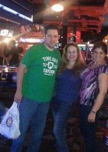Dani, Tom from tomsfoodieblog.com & Suki from eatsukieat.com at Dave & Buster's