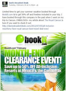 Bookit.com All-Inclusive Deals and my article about Cancun