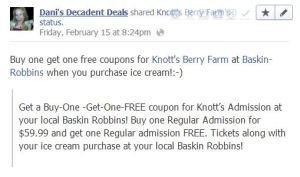 Knott's Berry Farm tickets, buy one, get one free through February 28