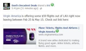 Virgin America $59 one way fares from LAX