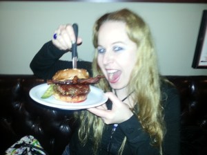 Dani with her PB&J Burger