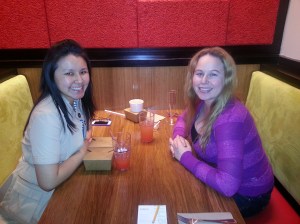 rene & Dani enjoying a nice meal @ Veggie Grill