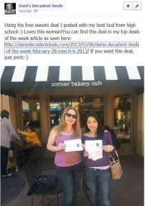 Corner Bakery Free Sweet through March 19th..