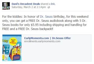 Dr. Seuss Offer - earlymoments.com