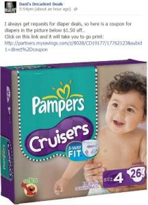 Pampers Diapers $1.50 off!
