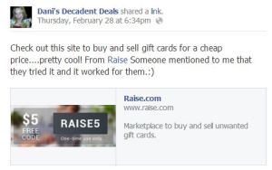 Raise.com Gift card services