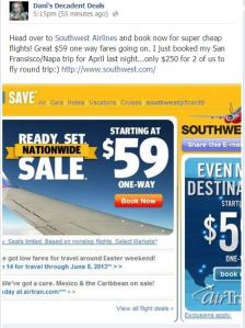 Southwest Airlines $59 One Way