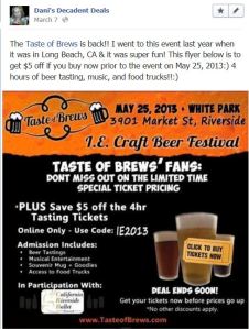 Taste Of Brews Riverside $5 off