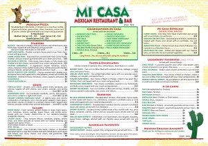 Mi Casa Restaurant & Bar Menu