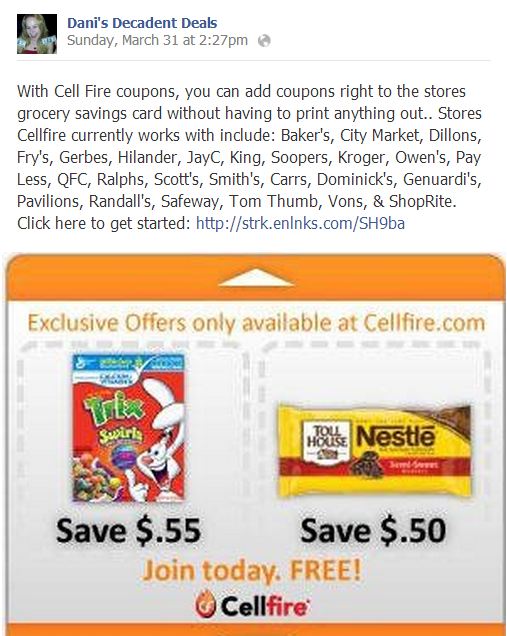 Grocery coupons uploaded to your card