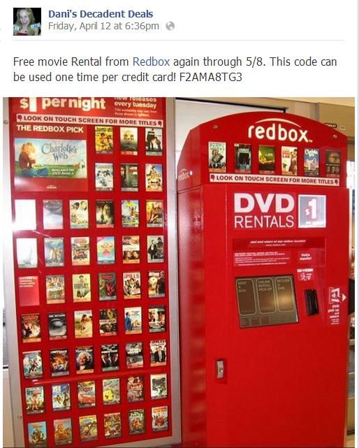 Redbox FREE movie Rental Code