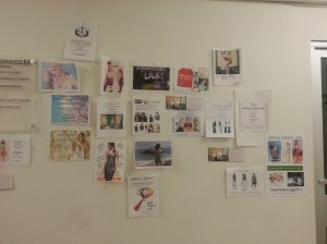 Future sample sale advertisements on the walls of the Cooper Space Building