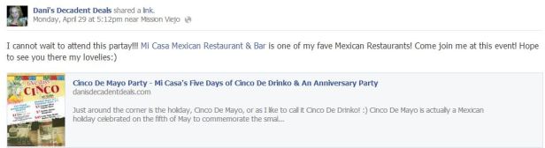 Mi Casa Restaurant & Bar - Cinco De Drinko - Costa Mesa & Rancho Santa Margarita