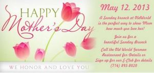 Old World Village -Huntington Beach - Mother's Day Brunch