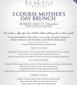 Sea Leg's Wine Bar Huntington Beach Mother's Day Brunch