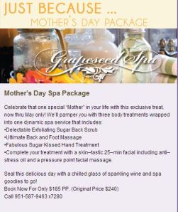 South Coast Winery - Mother's Day Spa Package