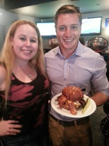 Dani & Scott Slater with the New "Merica Burger!