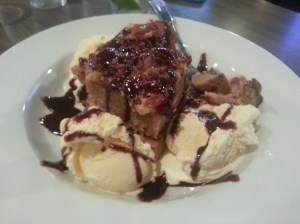Bacon Blondie With Vanilla Ice Cream