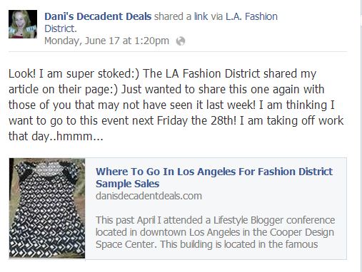 LA Fashion DIstrict Sample Sales