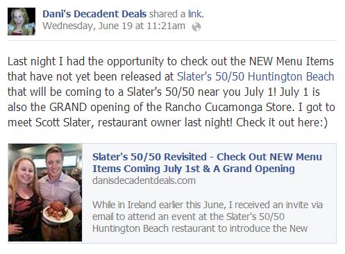 SLater's 50-50 New Menu July 1
