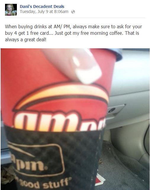 AmPM Buy 4 Get 1 Free Drinks Card