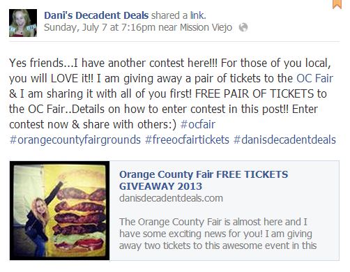 OC Fair FREE Tickets Giveaway