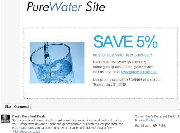 Pure water Site - 5% off of water Filters Through 7-31