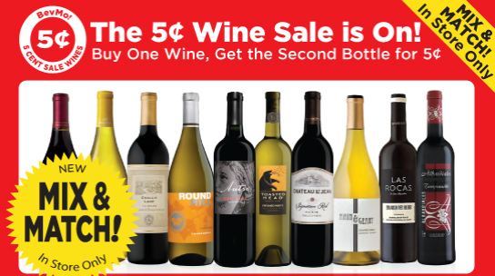 bevmo 5 cent wine sale, mix and match