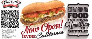 capriotti's sandwich shop, grand opening, free sandwich, giveaway