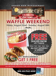 Wafflette Cafe, giveaway, national waffle day, freebies