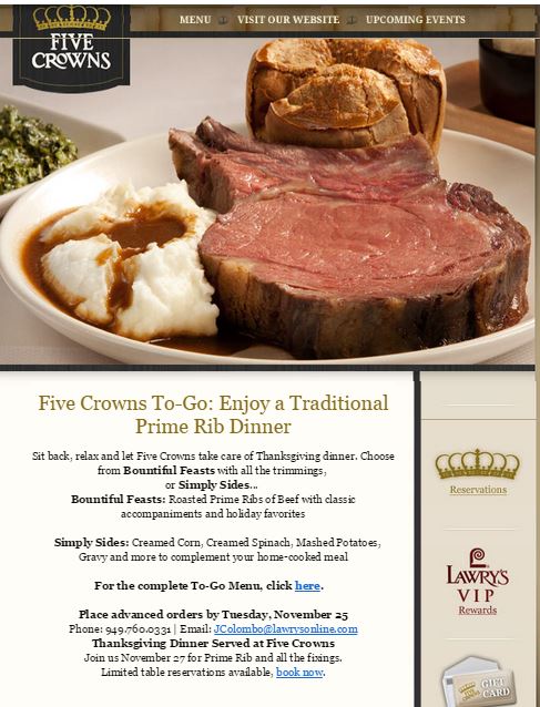 Thanksgiving dining 2014, restaurants thanksgiving, orange county