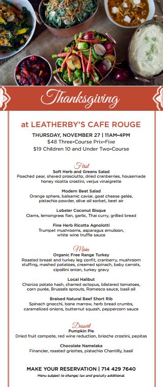 Thanksgiving dining 2014, restaurants thanksgiving, orange county