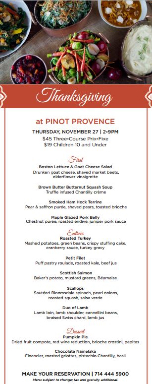 Thanksgiving dining 2014, restaurants thanksgiving, orange county