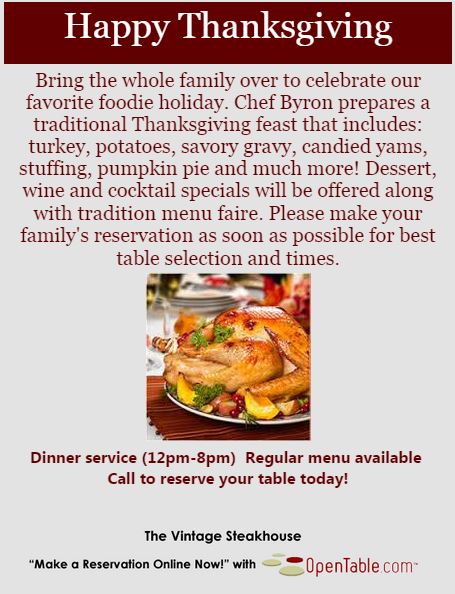 Thanksgiving dining 2014, restaurants thanksgiving, orange county