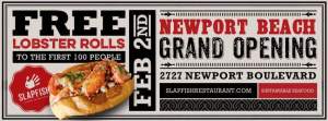 Slapfish newport beach, grand opening, free lobster rolls