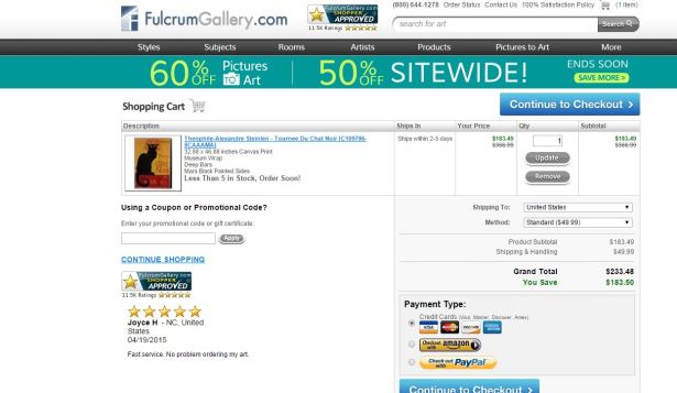 fulcrum gallery, www.fulcrumgallery.com, discount art