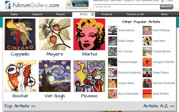 fulcrum gallery, www.fulcrumgallery.com, discount art