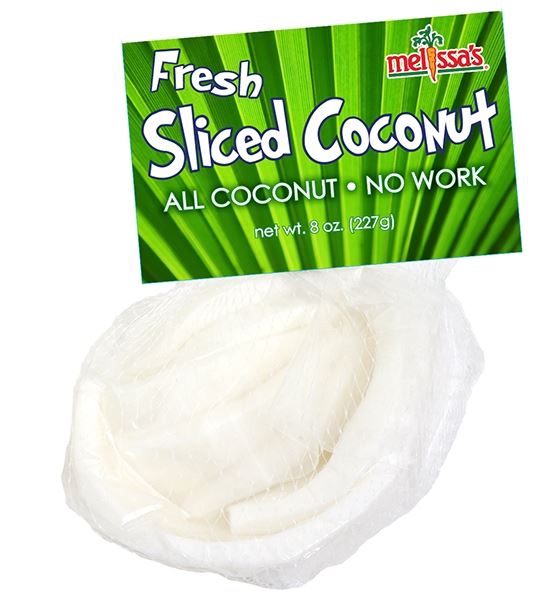 coconut banana cream pie, melissa's produce, coconut heart