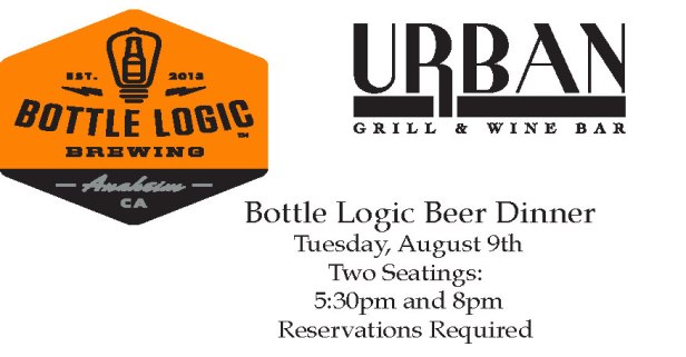 Urban grill and wine bar, bottle logic brewery, beer dinner