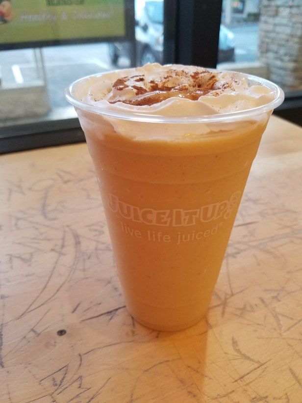 Juice It Up, Pumpkin pleasers, pumpkin smoothie, holiday juices