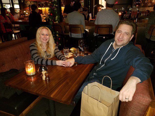 Dani and Tommy at Jimmy's Famous American Tavern in Brea after a lovely dinner