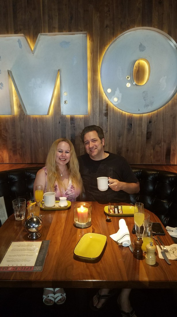 My love and I enjoying our meal - JFAT Brunch - Jimmy's Famous American Tavern