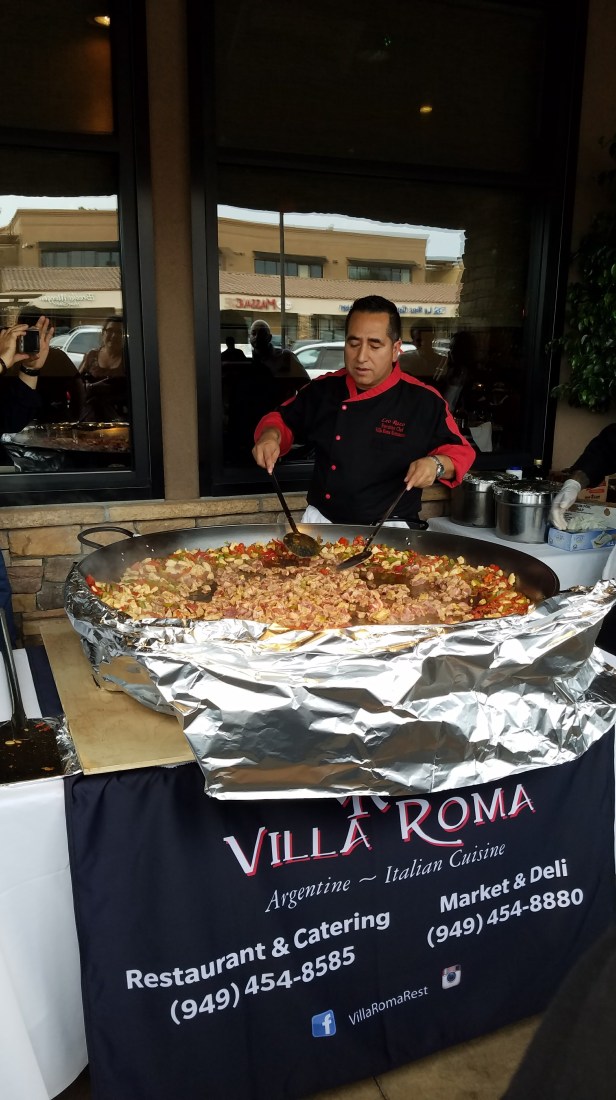Chef Leo Razo of Villa Roma prepares Paella - Paella Wine and Beer Festival