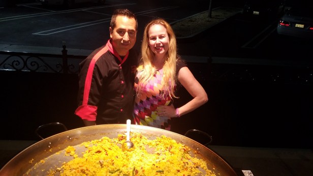 Me with Chef Leo Razo and his paella at Villa Roma - Paella Wine and Beer Festival