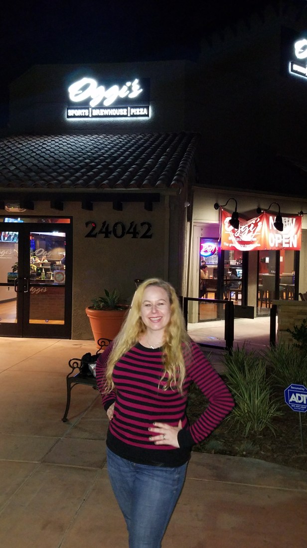 Dani outside of Oggi's Mission Viejo